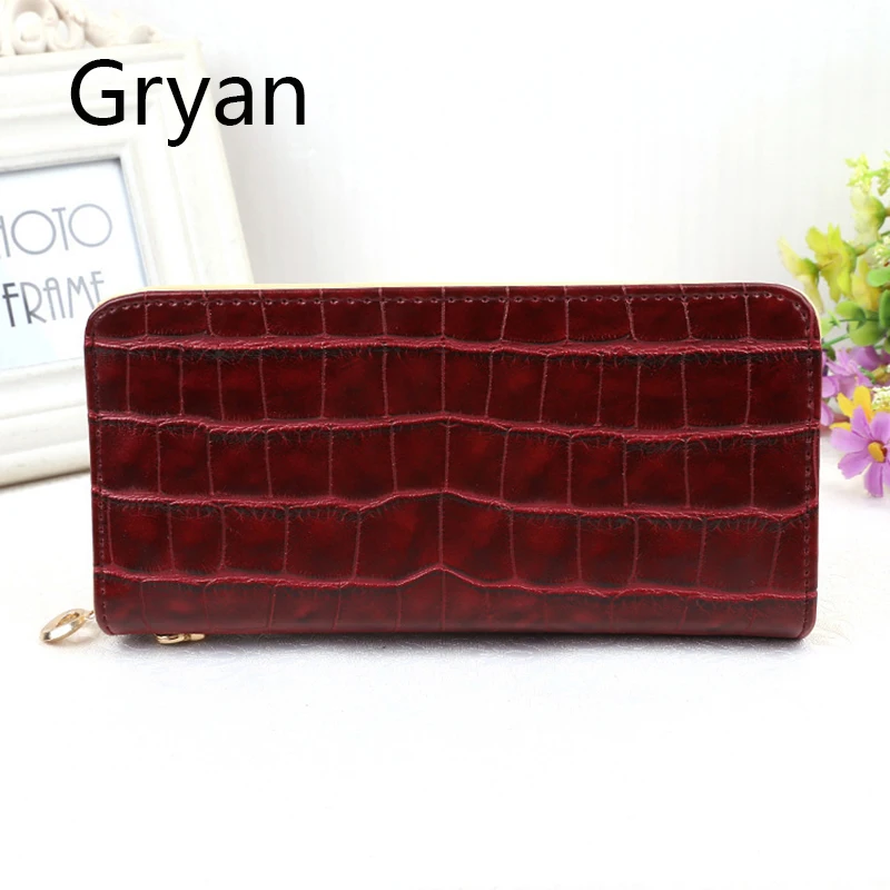

Women one 1 fold Wallet Female New fashion crocodile Holder Korean version long zipper Change coin Money clip Clutch Purse 209