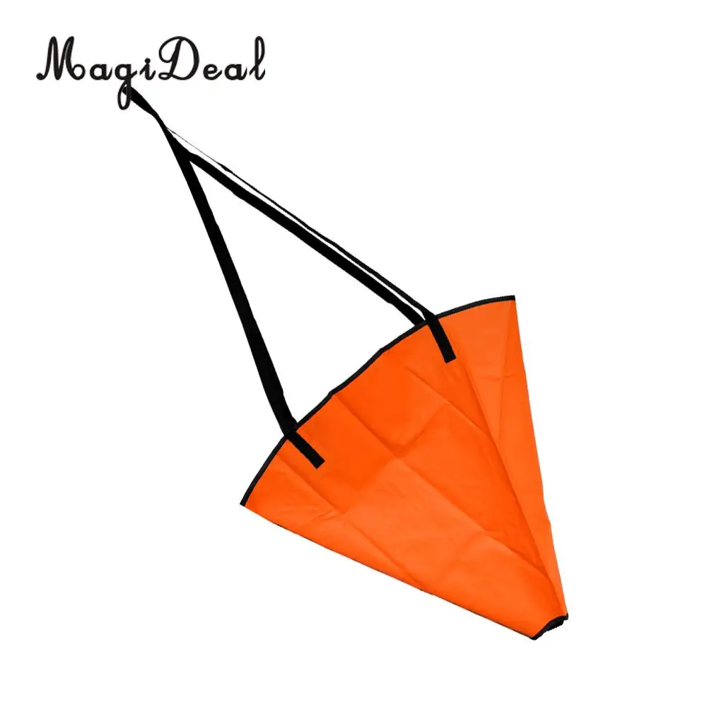 MagiDeal Large 32' Orange PVC Sea Anchor Drogue Drift Chute Sock Fits Marine Boat Up To 20'/6m + 29' Kayak Tow Rope Throw Line