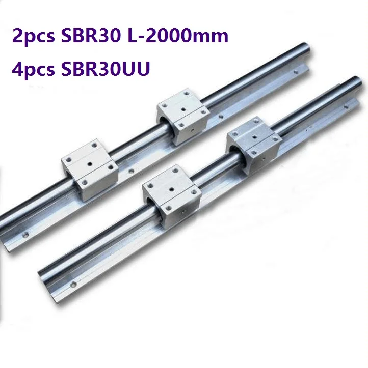2 pcs SBR16 länge 400/500/600mm mit 4 pcs SBR16 UU für  DIY CNC-Fräse Mühlen 