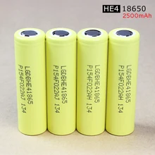 4PCS / lot New Original LG HE4 18650 battery 3.7V 2500mAh 18650 HE4 dedicated electronic cigarette Power batteries free shipping