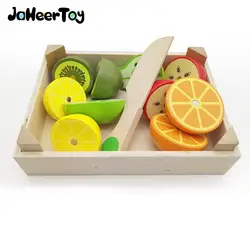 Jaheertoy маленьких Кухонные игрушки набор нарезанных фруктов Игрушечные лошадки для детей моделирования Кухня Монтессори раннего детства