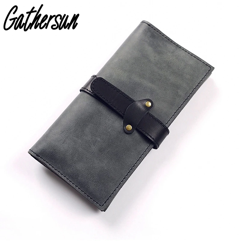 

2016 100% Crazy Horse cowhide genuine leather men wallets high quality men purse vintage designer male carteira free shipping