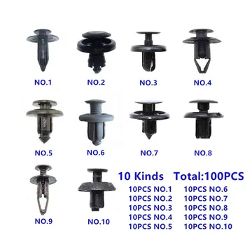 

100Pcs Car SUV Bumper Fender Trunk Screw Rivets Set For Auto Fastener Clips Kits