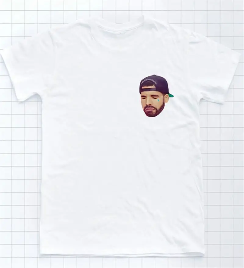 DRAKE Tear T shirt Badge Hotline Bling Tee Chest Print Views Men Adult