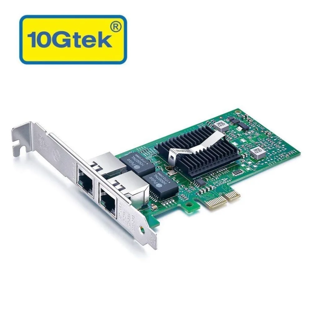 10gtek для Intel 82576 чип 1 г Gigabit Ethernet Converged Network Adapter, двойной RJ45 Медь Порты, PCI Express 2,0X1, E1G42ET