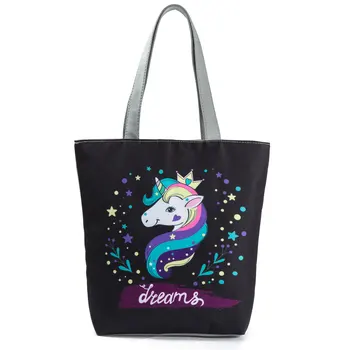 

Miyahouse Unicorn Theme Printed Women Shoulder Bag Casual Free Style Female Handbag Daily Use Travel Bag For Teenage Girls