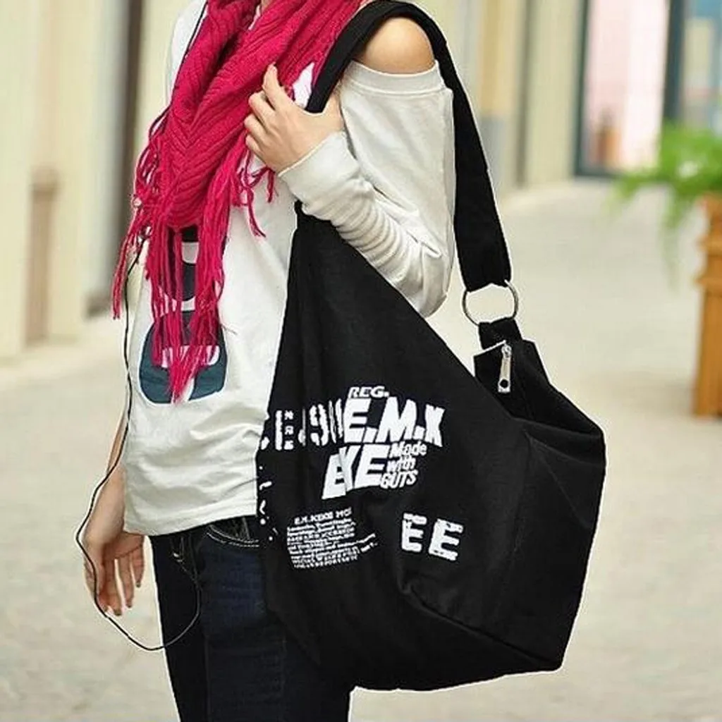 

Fashion Ladies Canvas Letter Large Capacity Travel Bag Shoulder Bag womens famous brand handbag woman for bags 2019 crossbody