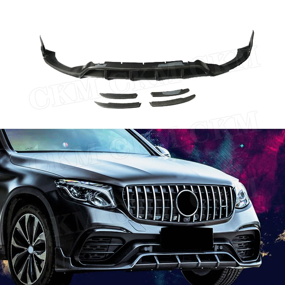 Передний спойлер из углеродного волокна Canard Splitters для Benz GLC Class Coupe W253 C253 2016 2019 не