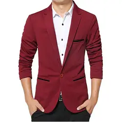 Новые Классические мужские пиджак красный темно-синие и Черный нагрудные Кнопка деловая повседневная куртка и мужские платье для