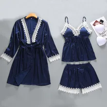 Женская атласная шелковая кружевная ночная рубашка, кимоно, банный халат, набор, сексуальное свадебное белье, ночная рубашка, ночная рубашка, ночное белье, nuisette femme