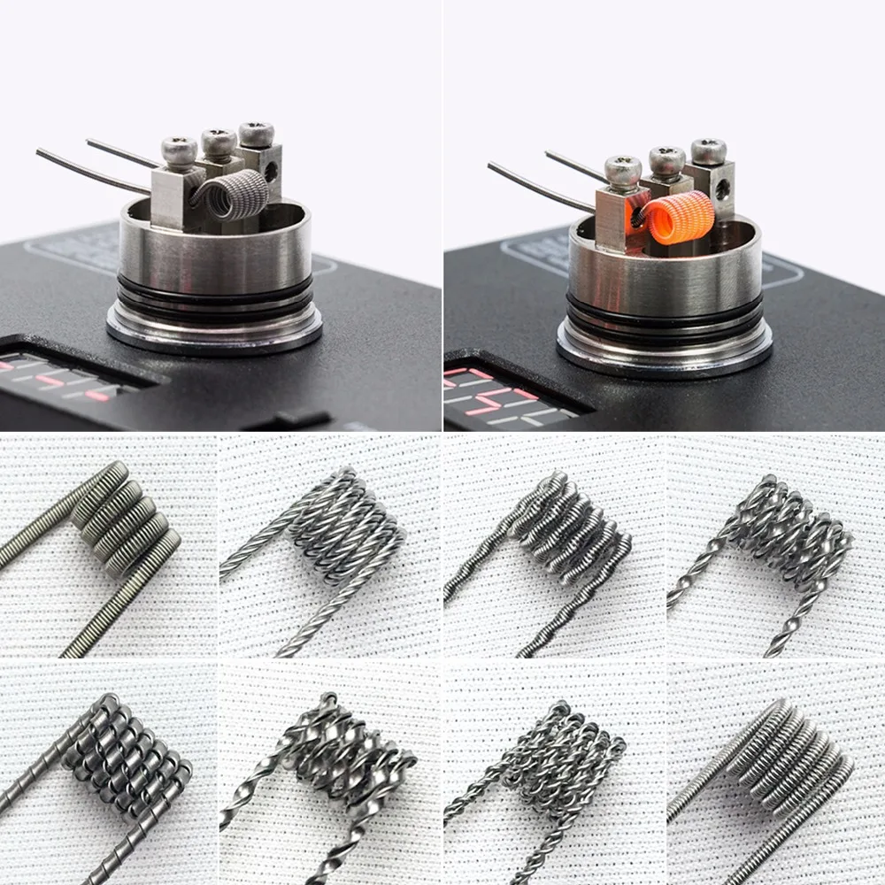 Volcanee 10 намоток Alien Clapton Flat Twisted Fused Clapton с сопротивлением Quad Тигр нагревательная проволока Vape сопротивление готовых предварительно оборудованная катушка катушки