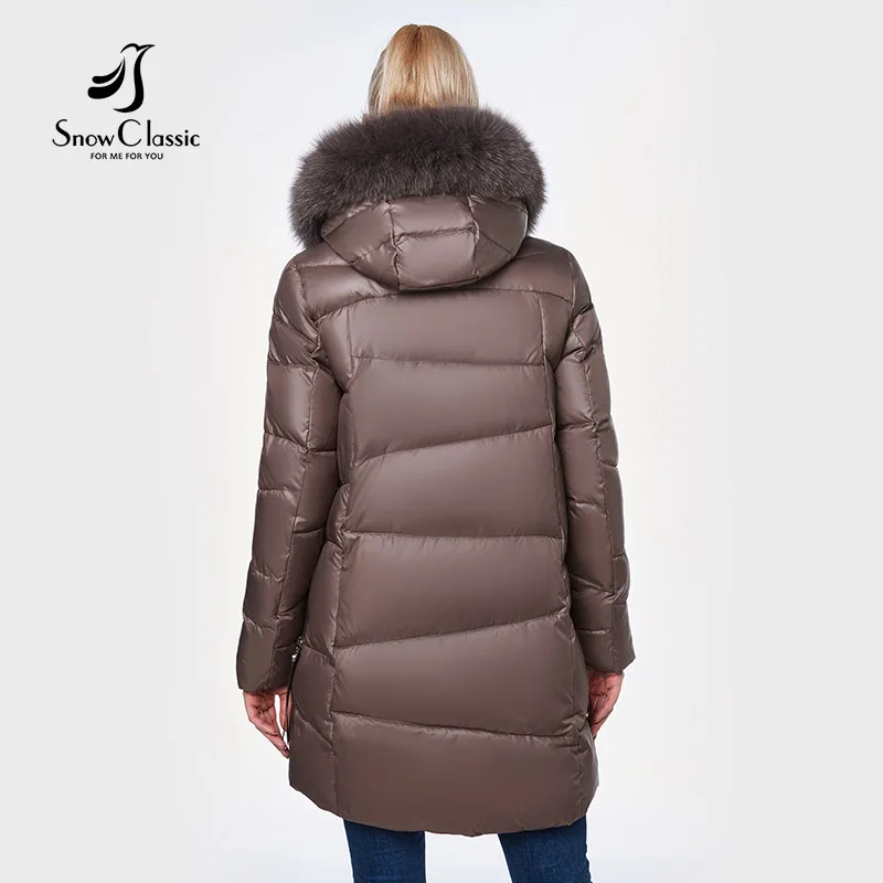 SnowClassic новая куртка Женская camperas mujer abrigo invierno пальто женщин парк лиса волосы шляпа карман толстый сторона дизайн