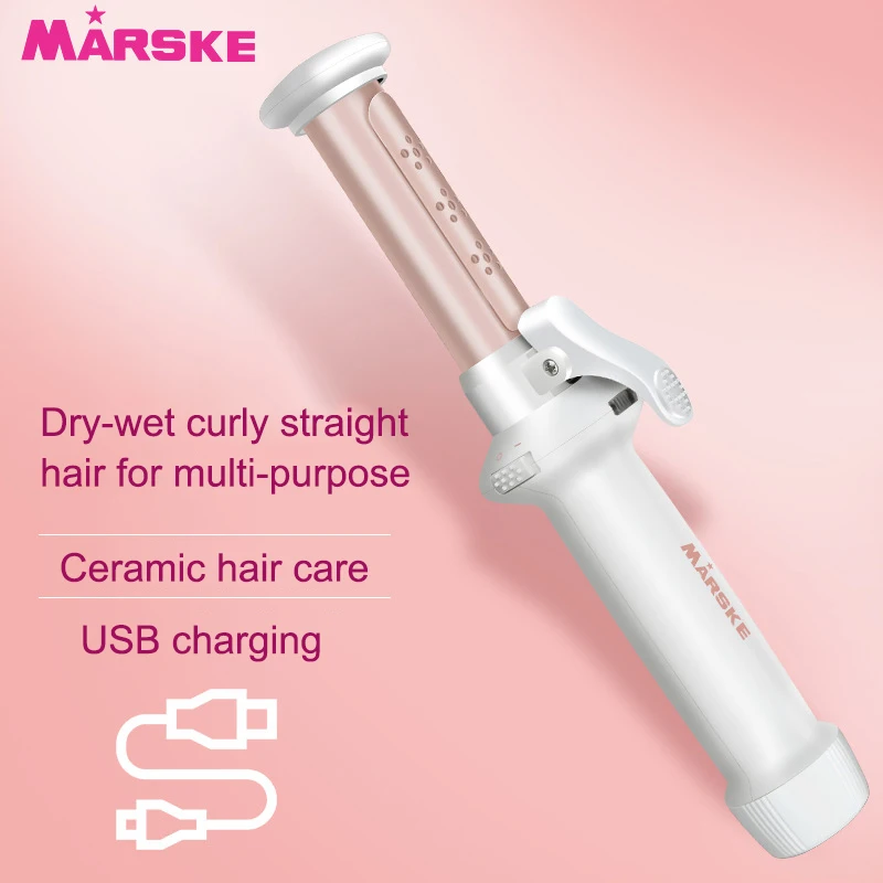 

1 Pcs Hair Curler Ceramic USB Charging Portable Styling DIY Tool Fast Heating for Travel SSwell