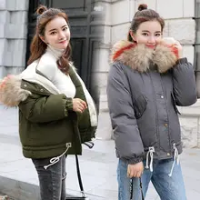 Brieuces new winter jacket women Large fur collar down wadded jacket female cotton-padded jackets thickening women winter coat Brieuces new winter jacket women Large fur collar down wadded jacket female cotton-padded jackets thickening women winter coat