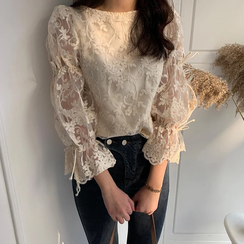 HTB1BszcbcfrK1Rjy0Fmq6xhEXXaZ - Spring / Summer O-Neck Long Sleeves Embroidery Floral Lace Blouse