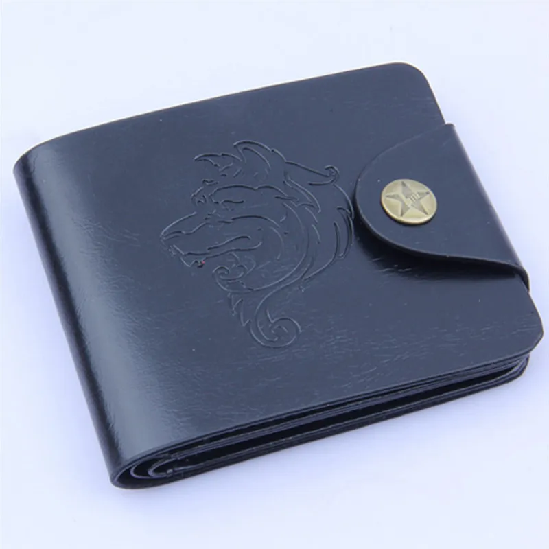 2018 High Quality Men Bifold Business Leather Wallet Wolf Pattern ID Credit Card Holder Purse ...