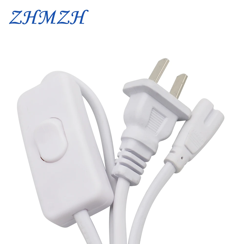 T4 T5 Switch Power Cord for LED lights & Fluorescent Lamp Extension Cords Power Cable Plug Adapter 1m