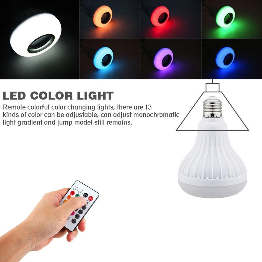 E27 Smart RGB RGBW Беспроводная bluetooth-колонка лампа для музыки светодиодный светильник с