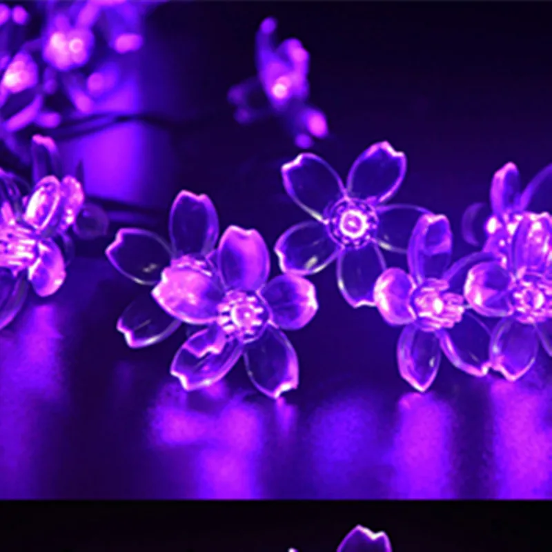 Солнечная гирлянда peach blossom 7 м 50LED цветок струнный светильник Солнечная панель открытый сад праздник цветочный светильник ing