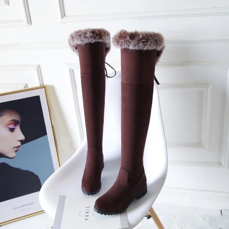 

Big Size 9 10 11 12 thigh high boots knee high boots over the knee boots women ladies boots Band round head after fluff