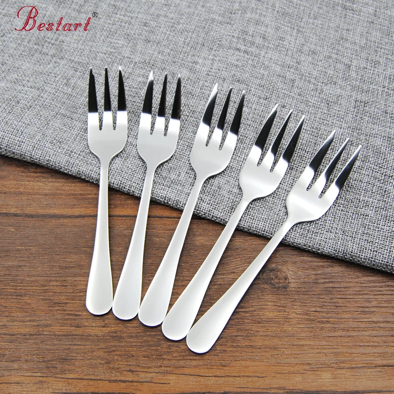 Buy 5PCS Fork Set Silver Fruit Fork Stainless Steel