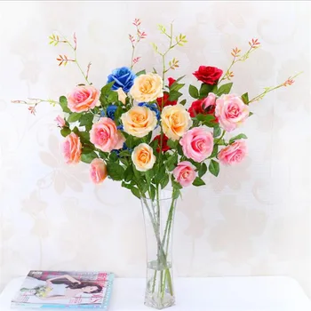 

20pcs Simulated Rose Fake Roses Artificial Flower 5 heads/piece for Wedding Party Centerpieces Artificial Decorative Flowers