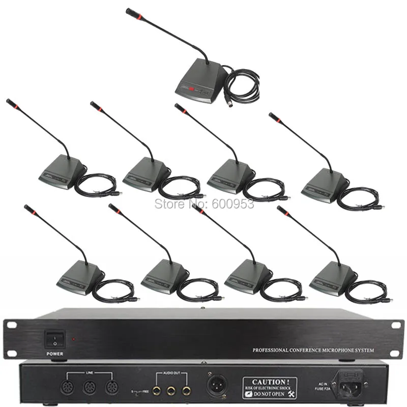 

Pro 1 to 16 Desktop 1 Chairman 15 Delegate Wired Digital Conference Meet Microphone Mic System for Meeting Room 100M-15