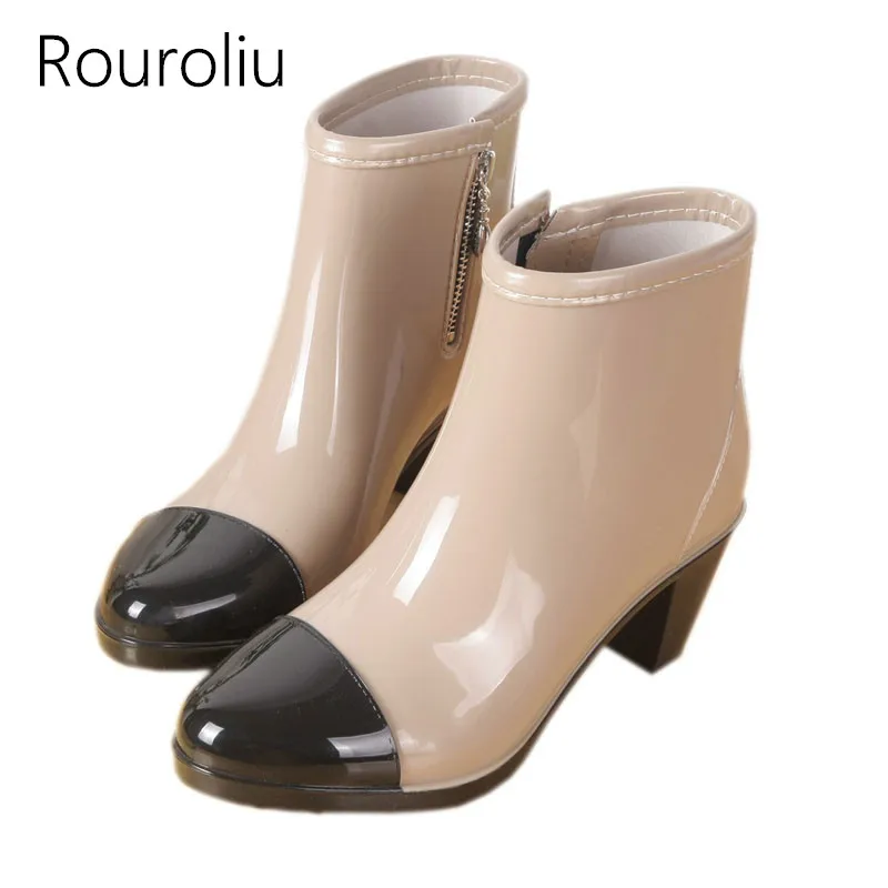 rain boots with side zipper