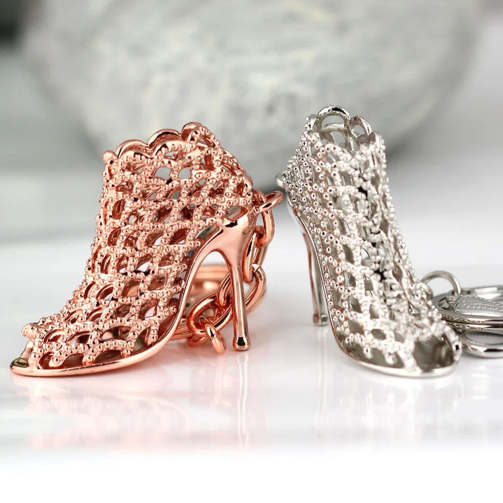 10PCS/Lot High heeled Shoe Keychain Creative Fashion