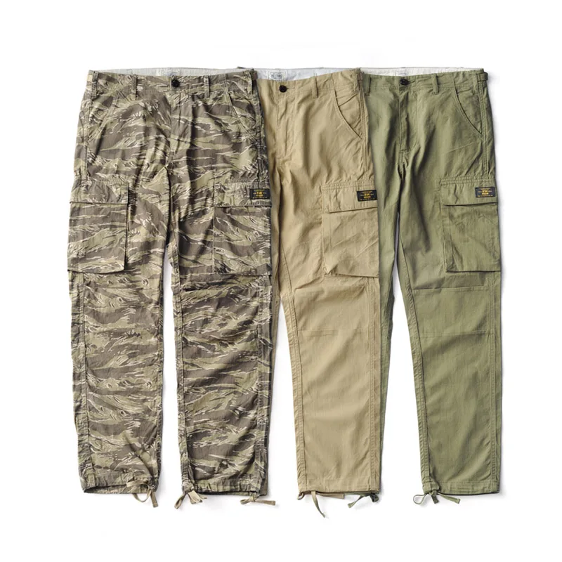 США Военная униформа Стиль Тигр шаблон камуфляж мужские брюки-карго Хлопок Винтаж прямые повседневные штаны CP-0001