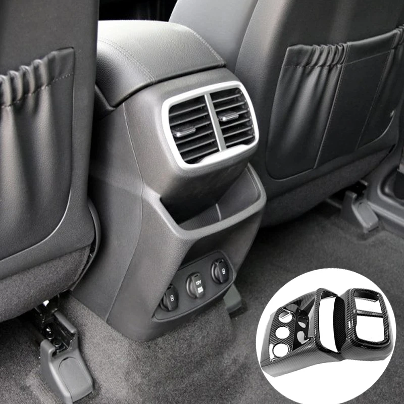 

Interior Mouldings ABS Carbon fiber Style Rear Seat Air Conditioning Vent Cover Trim For Hyundai Santa Fe 2019 2020