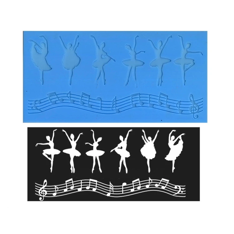 

Ballet Notes Lace Mat Fondant Cake Decorating Tools Silicone Molds For Lace Cake Border DIY Sugar Lace Mold k331