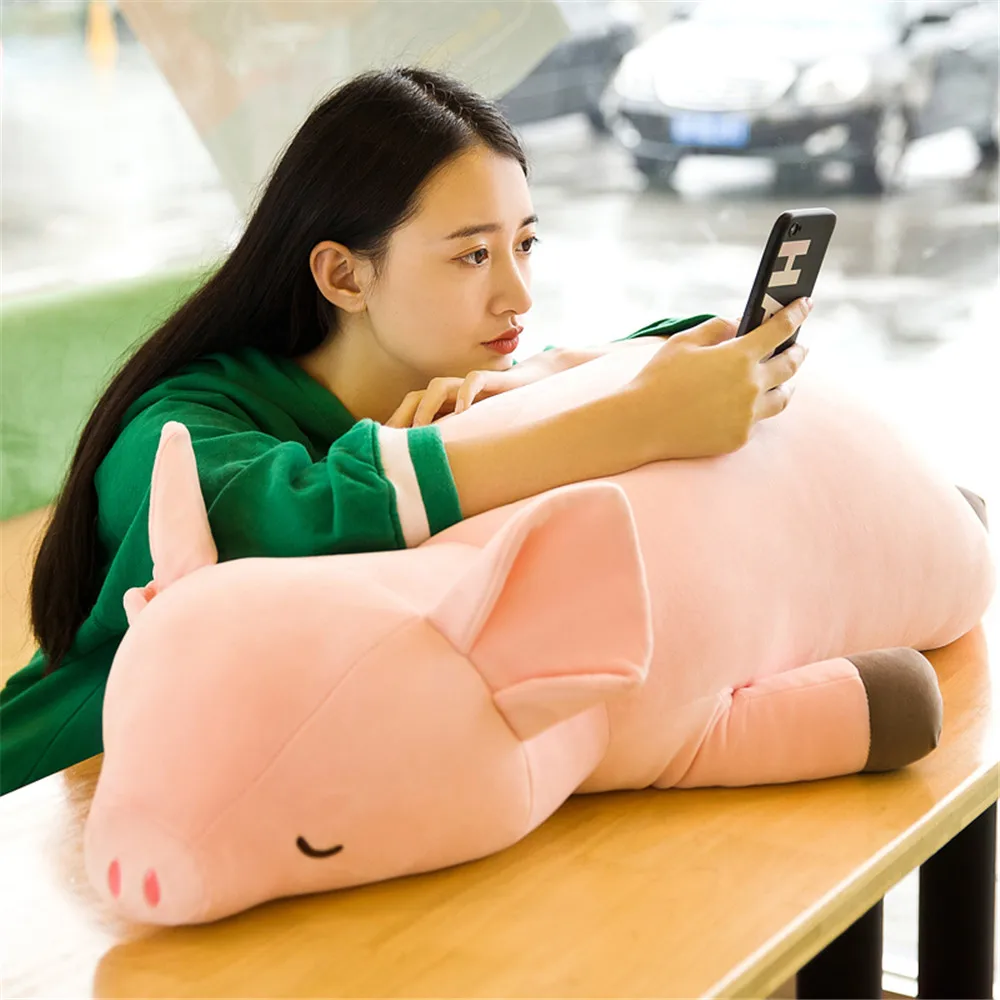 Fancytrader Large Soft Lying Pink Piggy Plush Toy Stuffed Fat Animals Pig Doll Pillow 80cm 100cm 120cm13