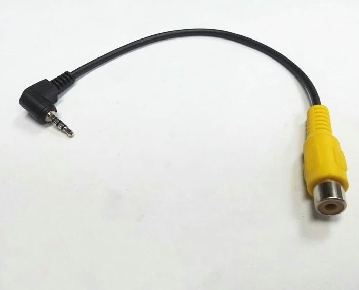 

4pcs/lot Right Angle bend 2.5mm Male Plug to RCA Female Jack AV Adapter Cable for GPS Video Input