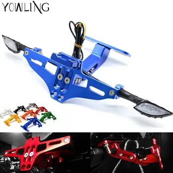 

Motorcycle Adjustable Angle Aluminum License Number Plate Frame Holder Bracket For YAMAHA YZF R1 R3 R6 R15 R25 FZ6 MT-07 MT10