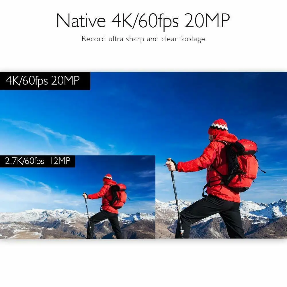 4K/60fps 20MP Ultra HD 4K Action Camera Sport WiFi Touch Screen