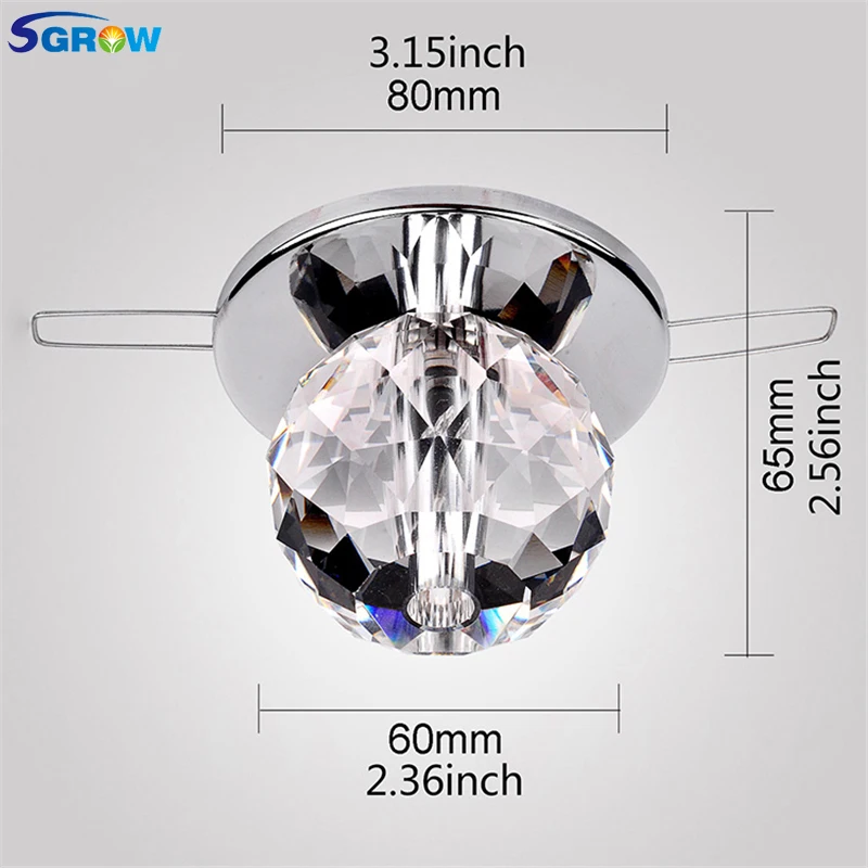 

SGROW Crystal Lights Ceiling Lamp Indoor Lighting Fixtures Creative Personality Lampara for Bedroom Dinning Room With G4 Bulb