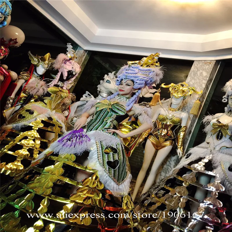 Costume Model Catwalk Showcase Show Party font b Clothing b font European Court Props Clothes Led