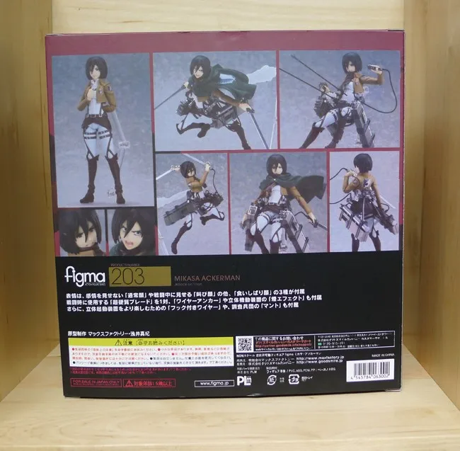 Аниме атака на Титанов Mikasa фигурка Акермана статуи Figma 203 ПВХ Коллекционная