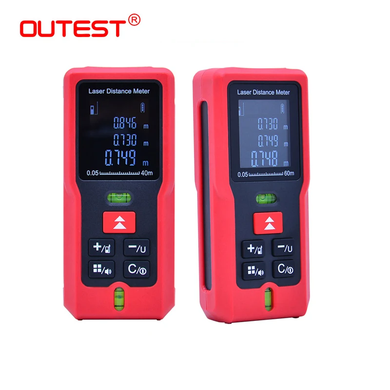 OUTEST Laser Rangefinder Digital Laser Distance Meter 40/60/80/100m Laser Tape Measure Diastimeter Test Tool Single Measurement
