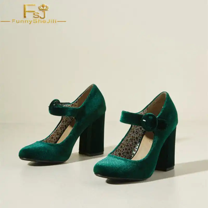 green velvet mary janes