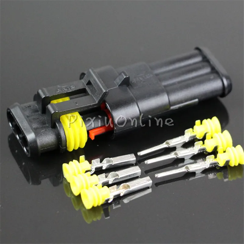 

1set 3Pin Car Waterproof YL359B Connector AMP Plug Socket Male Female Wire Connection Dustproof High Pressure Resistant Greek