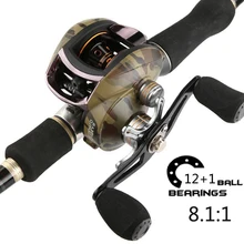 Lieyuwang 8,1: 1 Рыболовная катушка baitcasing Катушка 12+ 1BB Carretilha de pesca низкопрофильные Рыболовные катушки Приманка литье shimano