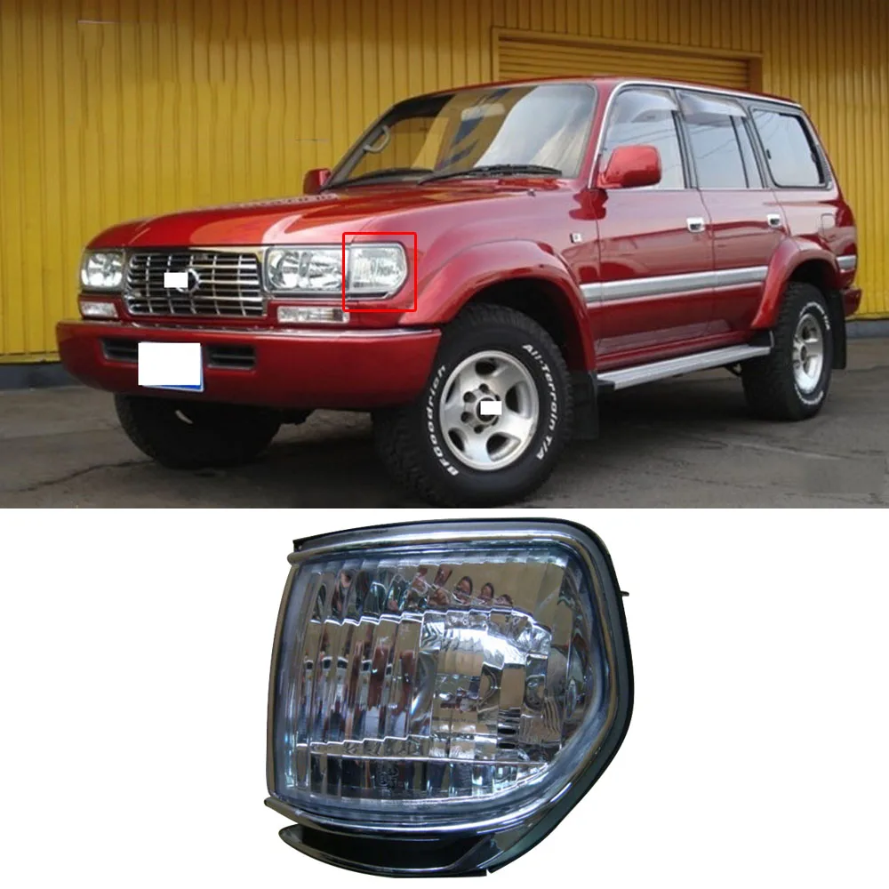 

CAPQX 1pcs For Toyota Land Cruiser LC80 FZJ80 4500 95-97 Front headlight Side Fender Light Corner turn Signal light Marker Lamp