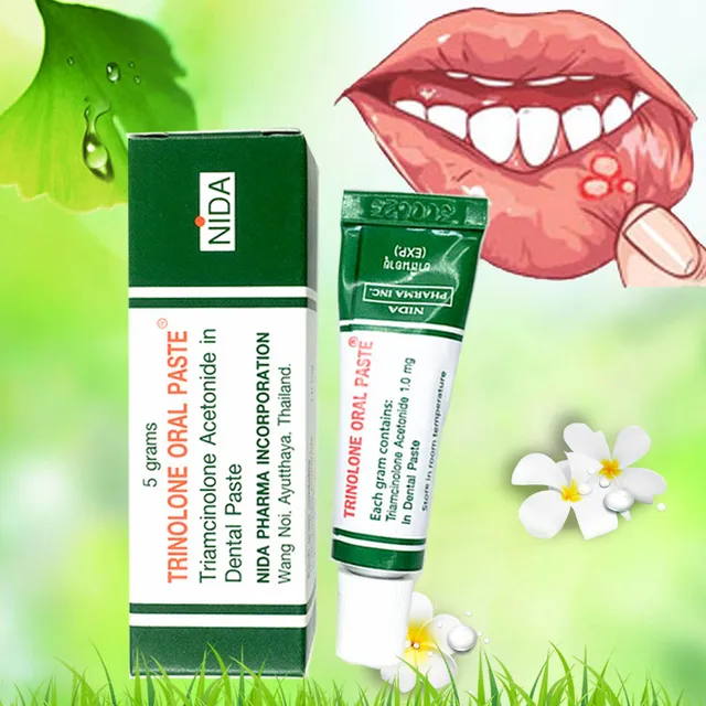 Thailand 100 original ulcer gel TRINOLONE E ORAL PASTE Herbal Oral