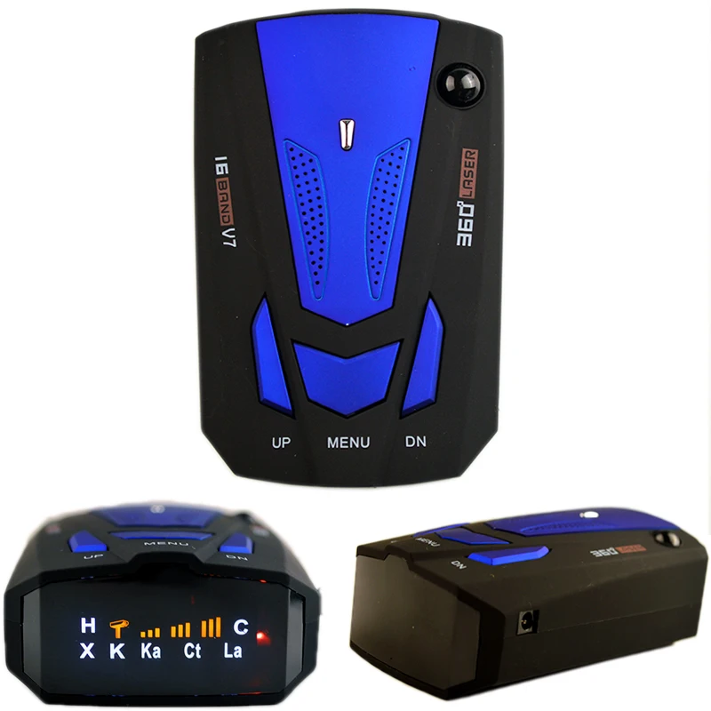 Viecar Auto 360 Degree English/Russian Car Anti Radar Detector for Vehicle V7 Speed Voice Alert Warning 16 Band LED Display