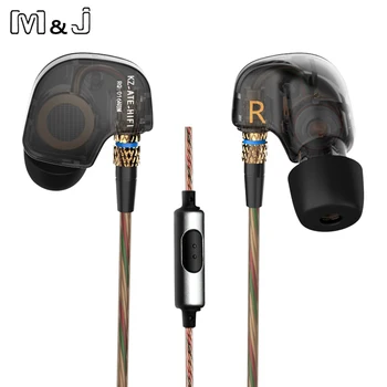 

Original KZ ATE S Copper Driver HiFi Sport Earphones In Ear Earbuds For Running With Foam Eartips With Microphone For Iphone 7