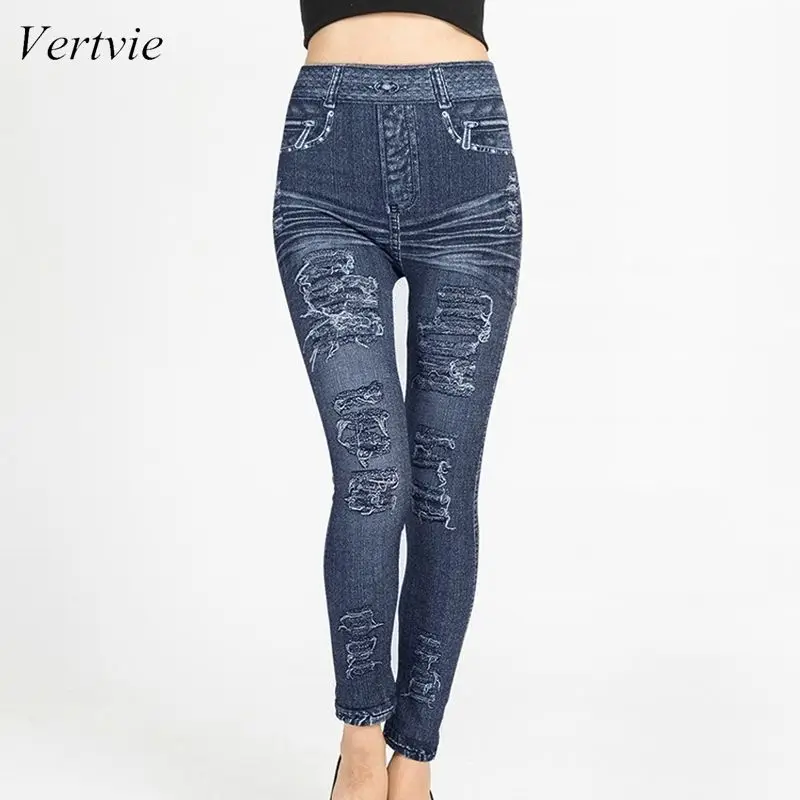 

Vertvie Women Leggings Slim Fit Leggings Fitness Running Sport Seamless Snowflake Jeans Poket Casual Pencil Pant Plus Size 2019