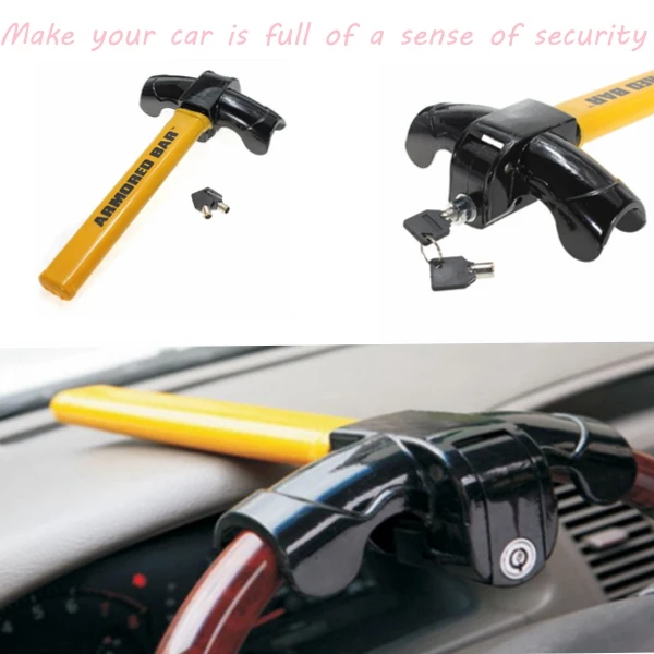 Universal T Style Auto Security Steering Wheel Lock Car Alarm Anti-theft Device Extra Secure with Tough-Steel Construction