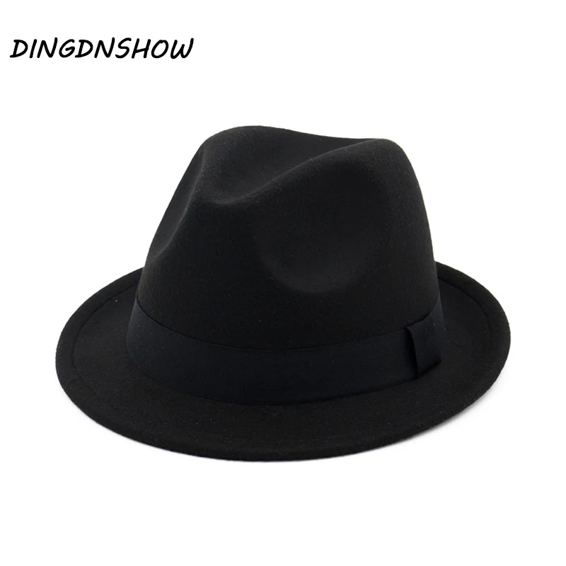 

[DINGDNSHOW] Fashion Fedoras Hat Wool Jazz Warm Winter Cap Sombrero Hombre Elegant 2018 Hats for Women and Men